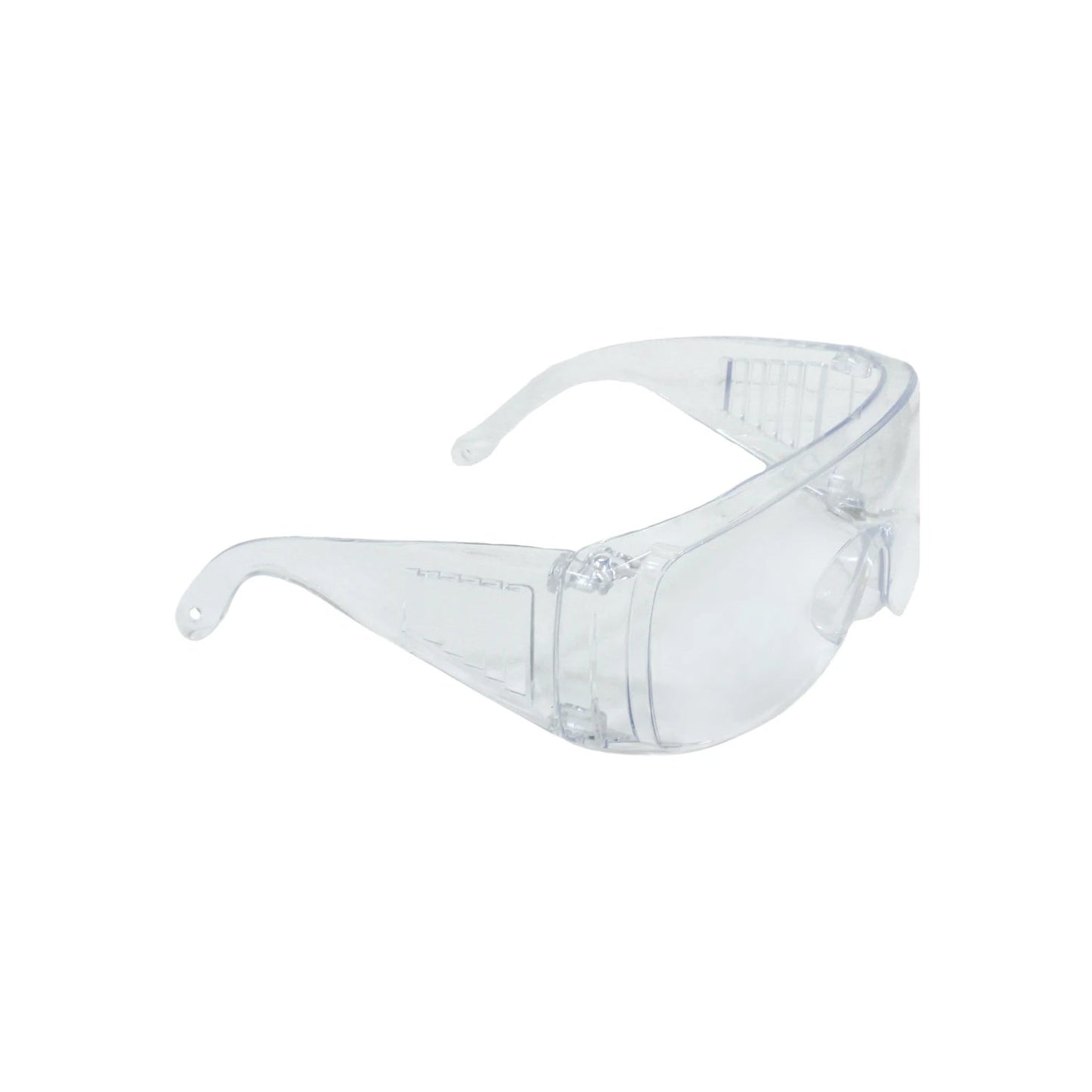 Lente de seguridad transparente con ventilación para protección ocular en trabajos de ferretería, bricolaje y construcción.
