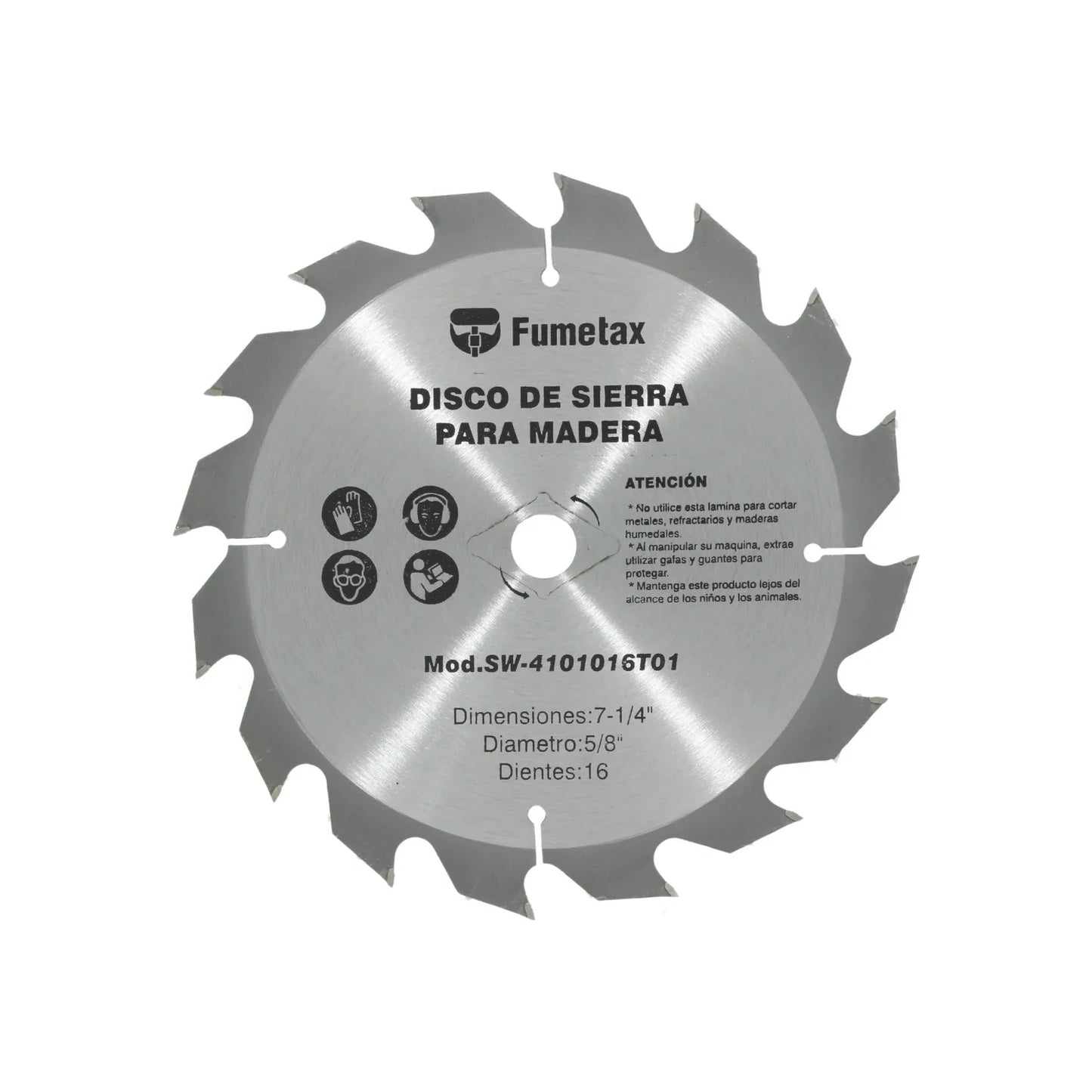 Sierra circular 7 1/4" de 16 dientes para madera Fumetax SW-4101016T01