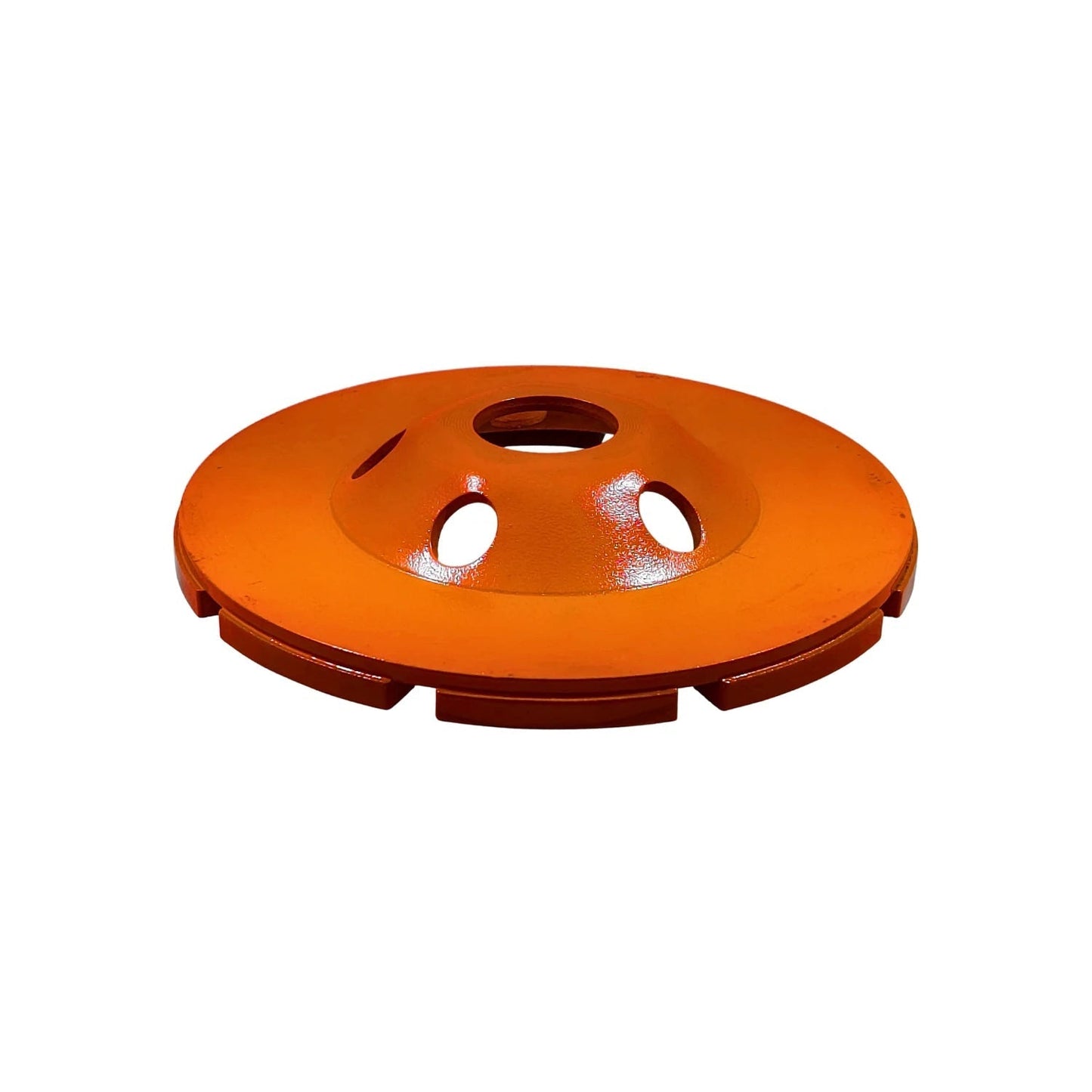 Copa diamante 4 1/2" naranja para desbaste de concreto, piedra y mampostería con amoladora angular