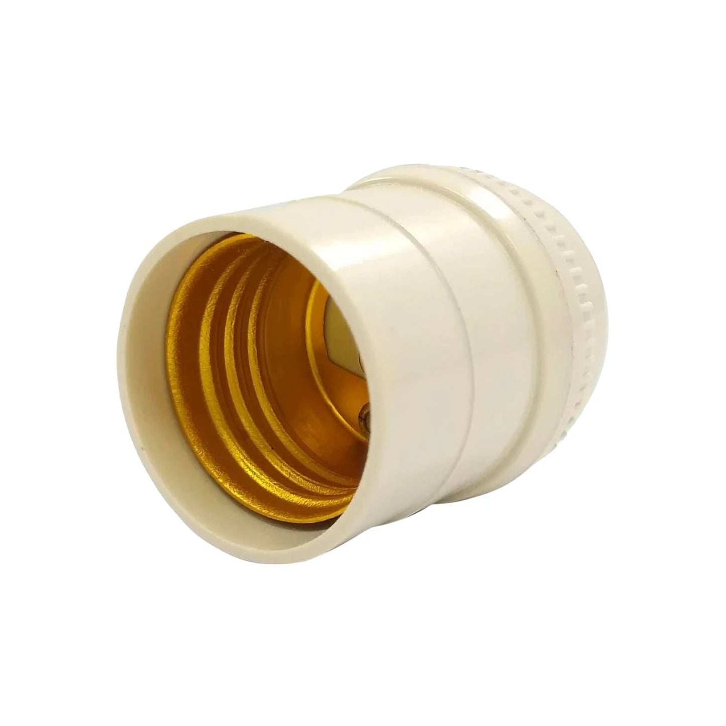 Socket portalámparas E27 de rosca, baquelita color marfil, para bombillas eléctricas