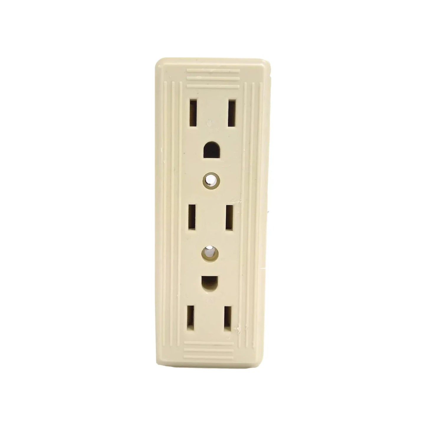 Contacto triple eléctrico marfil para enchufes polarizados, práctico divisor de corriente