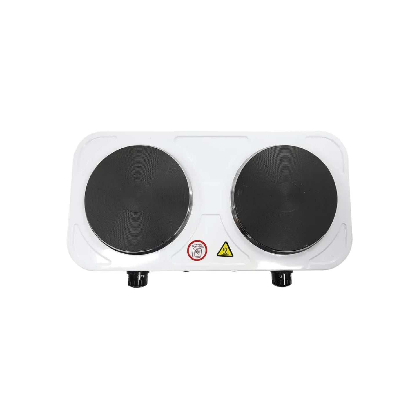 Parrilla eléctrica blanca de 2 quemadores portátil para cocina