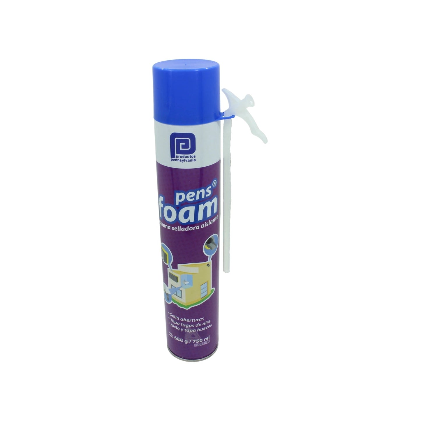 Espuma expansiva de poliuretano Pennsylvania 750ml, sellador aislante para aberturas, fugas y huecos