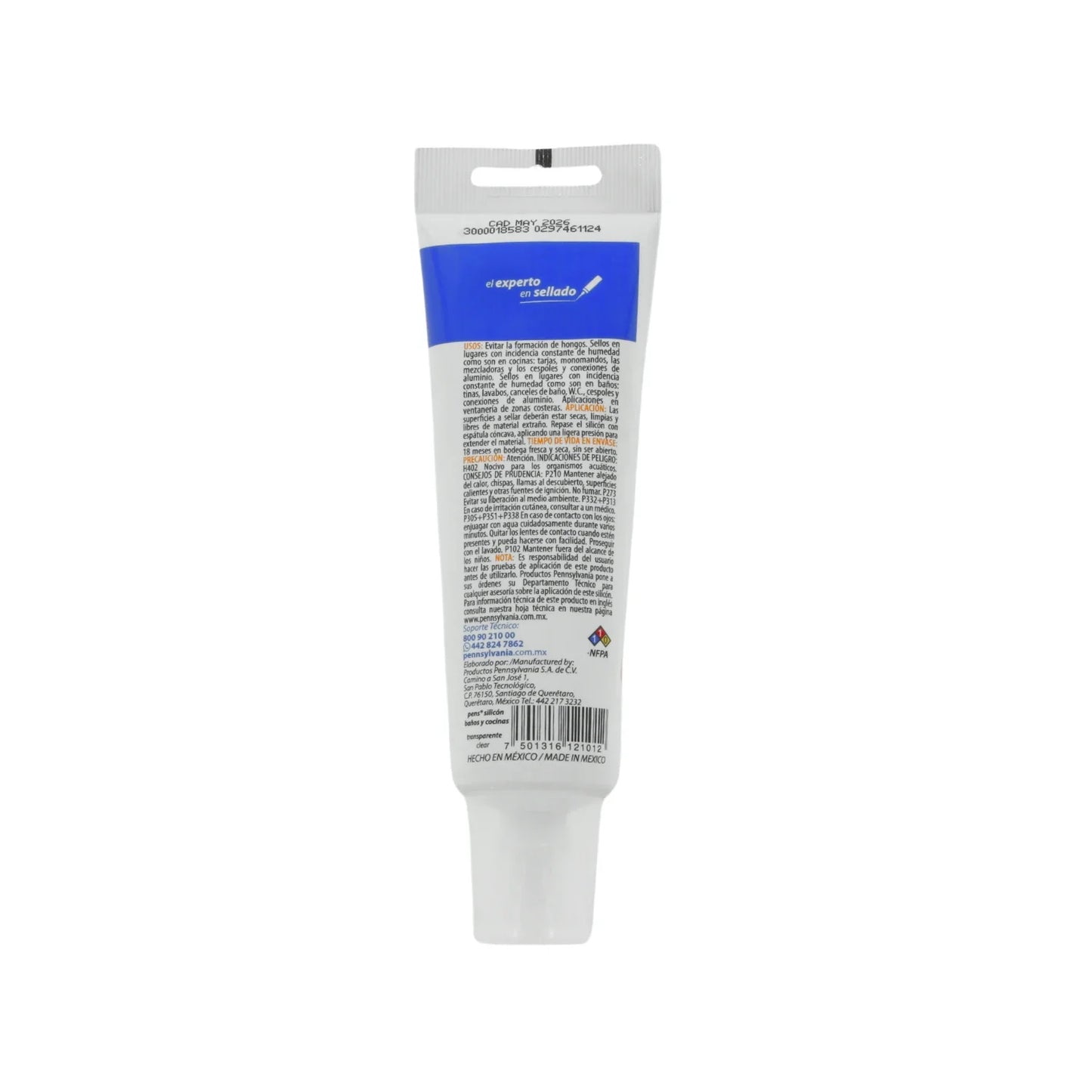 Silicon blanco 125 ml baños/cocina Pensylvania 3SSI00831