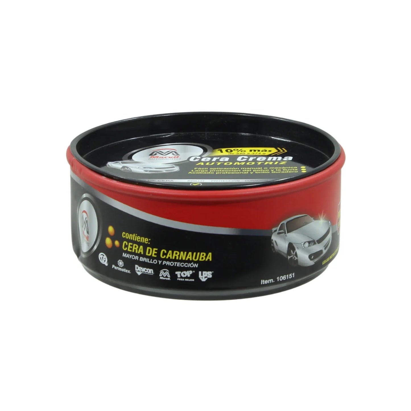 Cera crema silicón con carnauba 374 g Marvil 106151