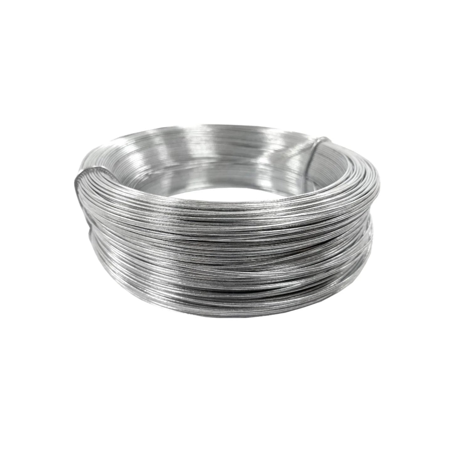 Rollo de alambre galvanizado metálico, ideal para amarres, cercas y proyectos de ferretería.
