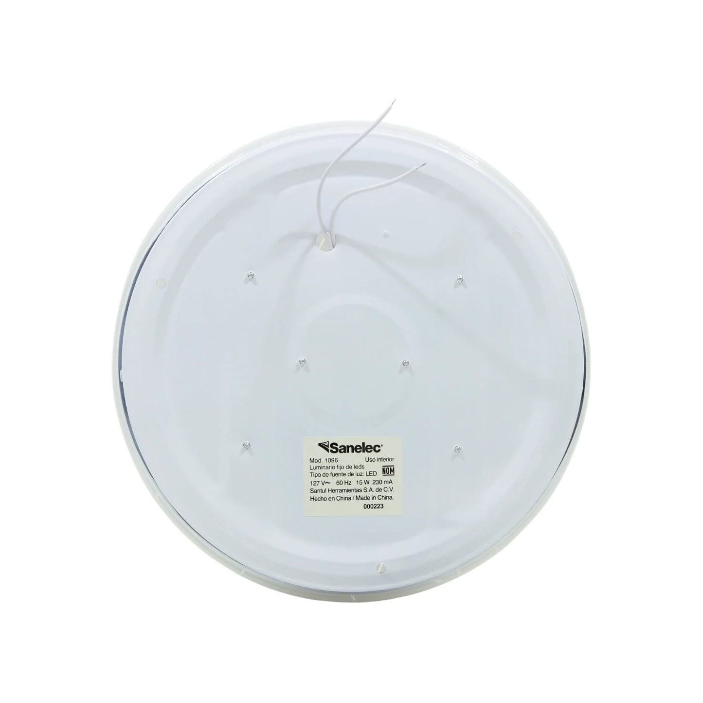 Lámpara plafón 15 W redonda sobreponer Sanelec 1096 madrid