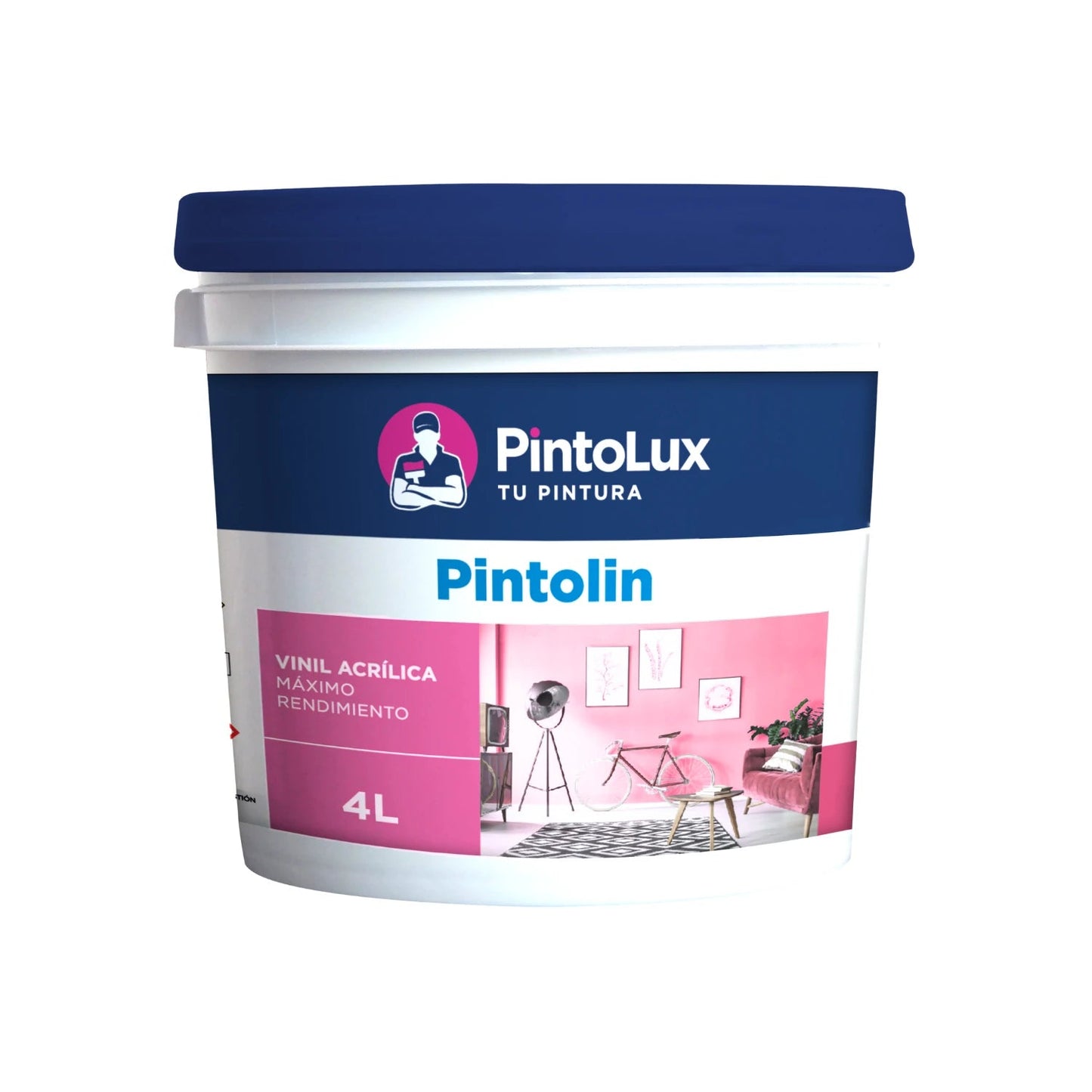 Pintura vinílica acrílica Pintolux rosa fresco 4L, máximo rendimiento para interiores