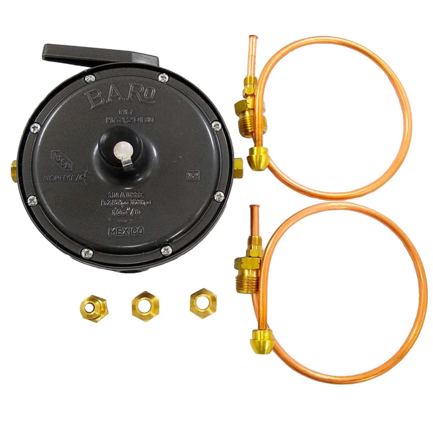 Regulador de gas 2 vías con pigtail baja presión Iusa 201