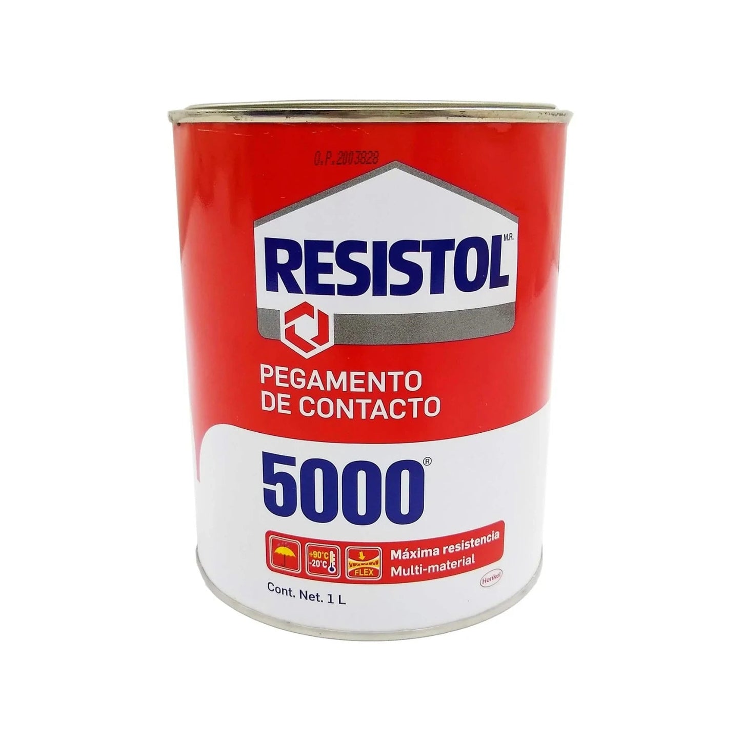 Resistol 5000 pegamento de contacto multi-material rojo y blanco, máxima resistencia, alta flexibilidad, 1 litro