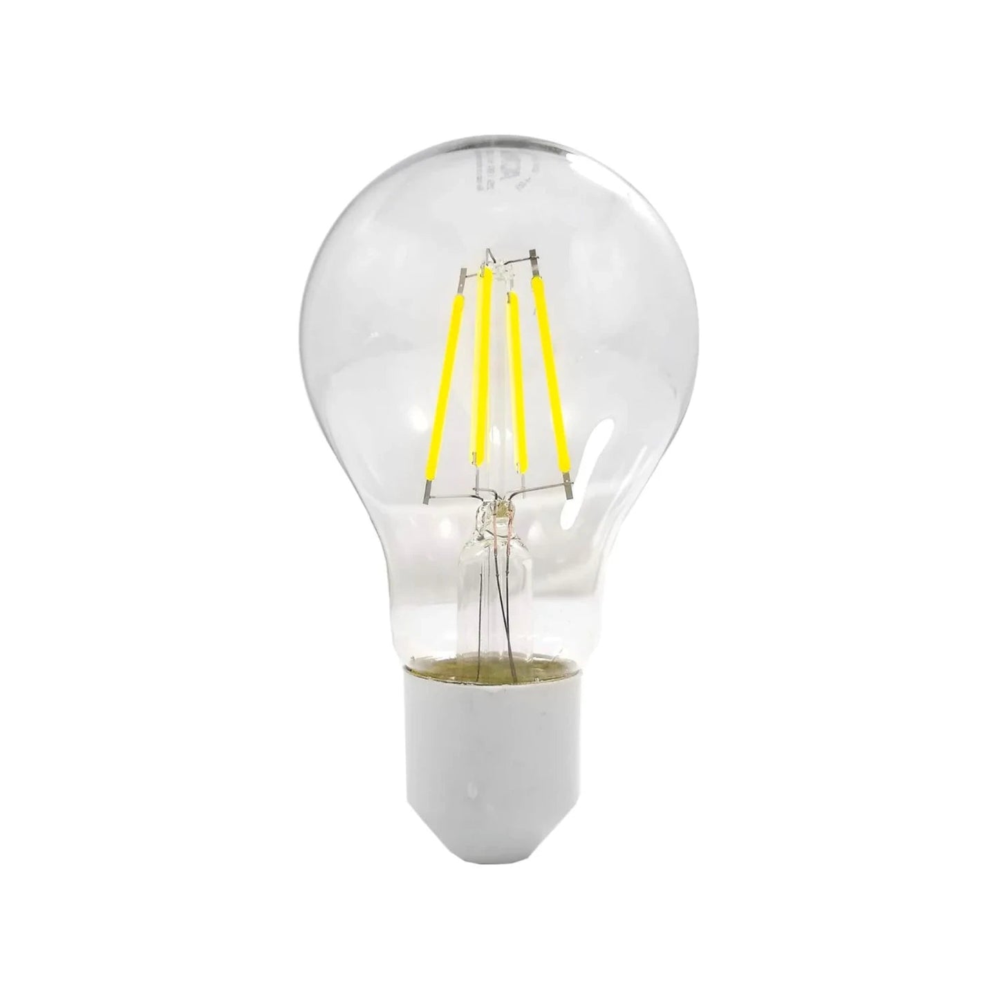 Lámpara LED vintage 6W, con 6 filamentos ámbar; foco decorativo estilo Edison de cristal transparente