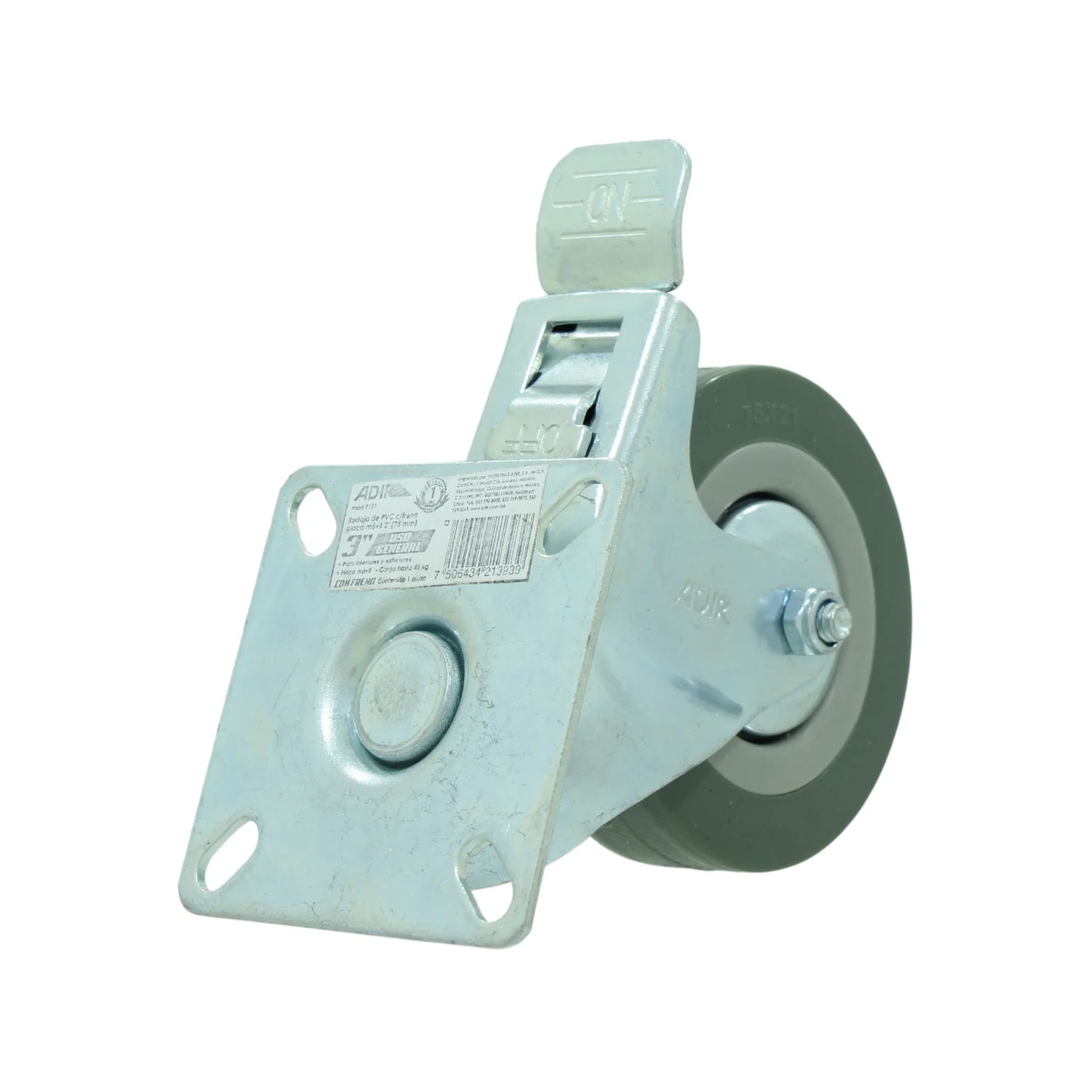 Rodaja giratoria 3" con freno Adir 9131