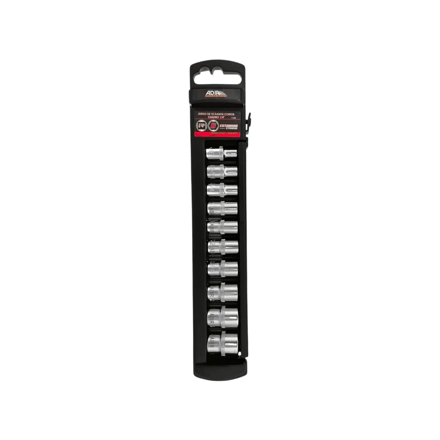 Juego de dados estándar 1/4" 10 piezas Adir 11528