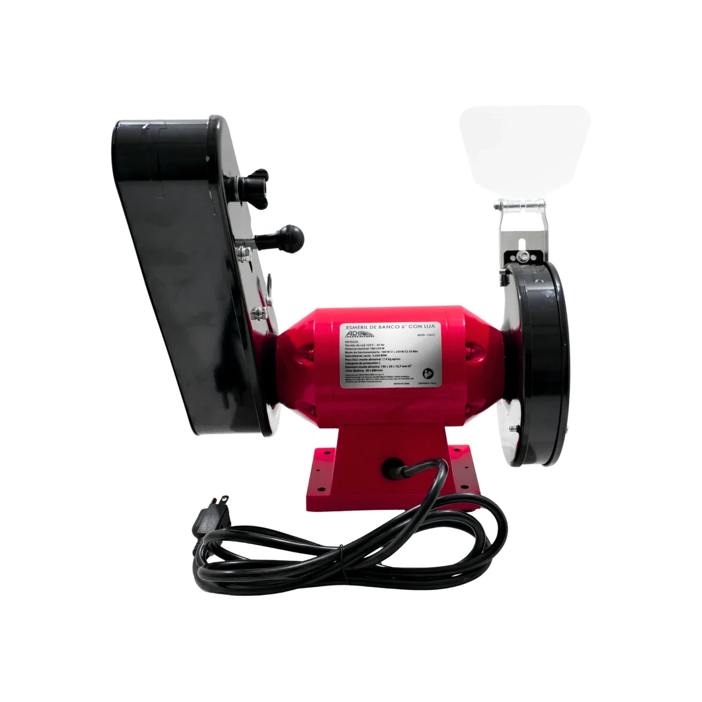 Esmeril de banco 6" con lijadora de bande Adir 13421