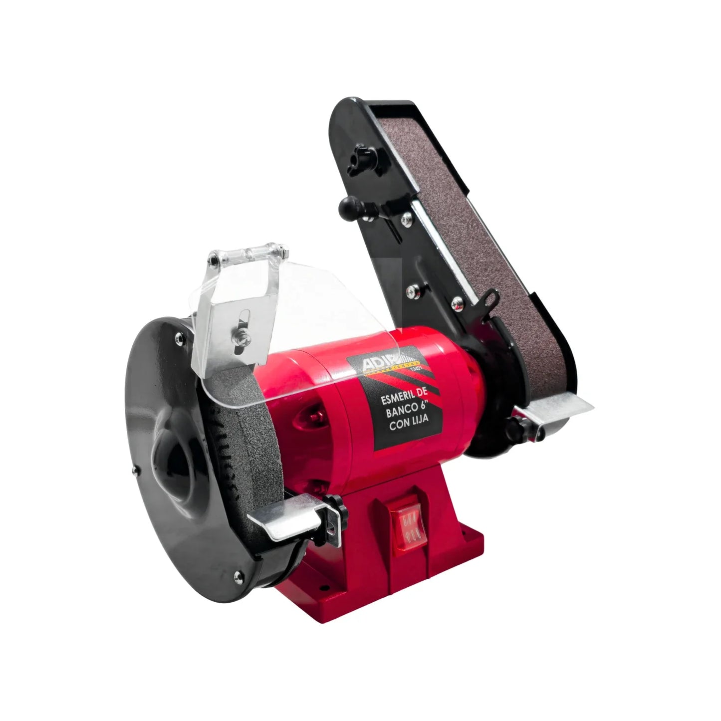 Esmeril de banco 6" con lijadora de bande Adir 13421
