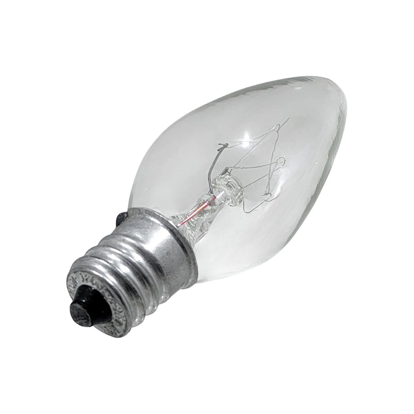 Foco incandescente transparente 7.5W con rosca E12 para candelabro y luz nocturna