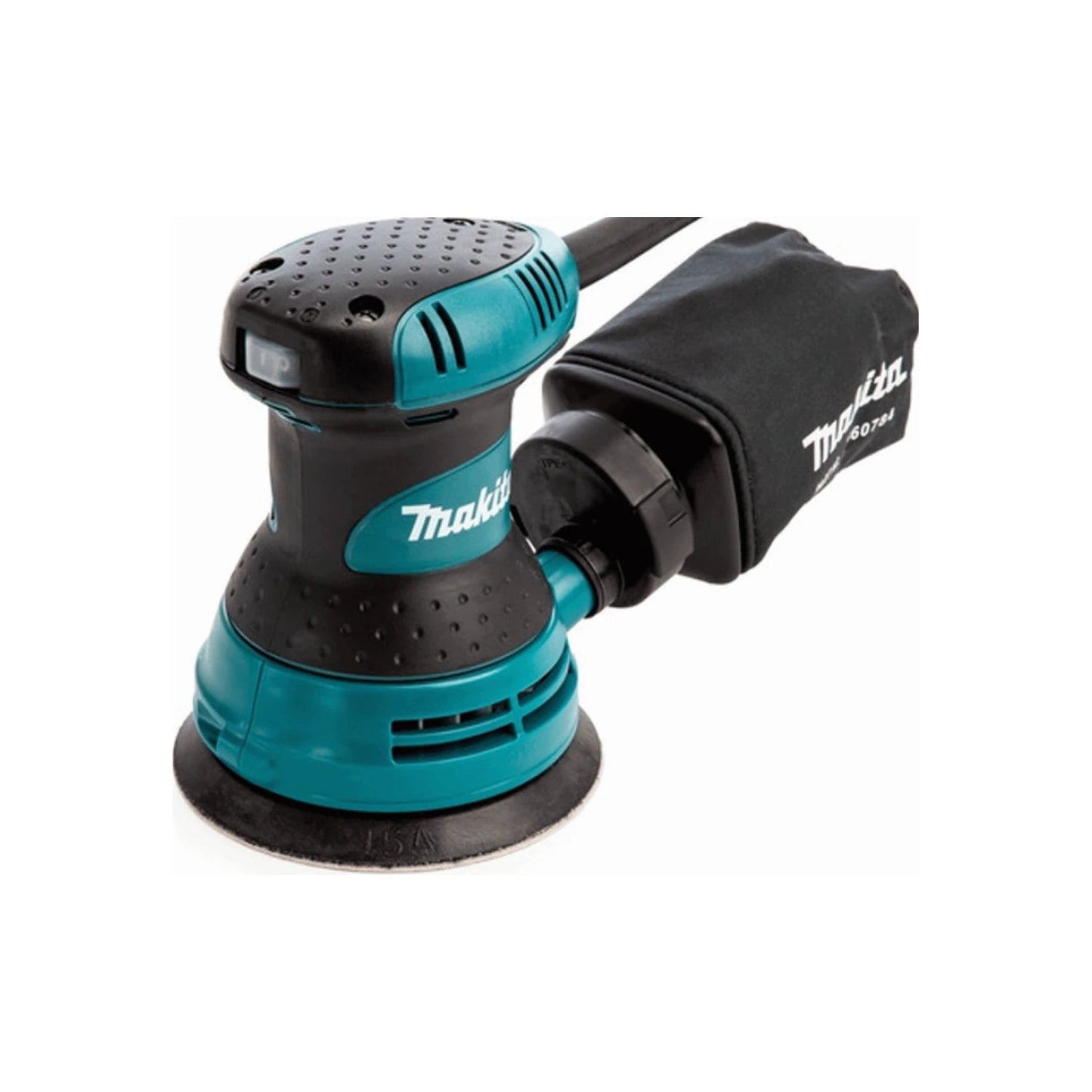 Lijadora orbital Makita BO5030 negra y turquesa 5 pulgadas con bolsa recolectora de polvo