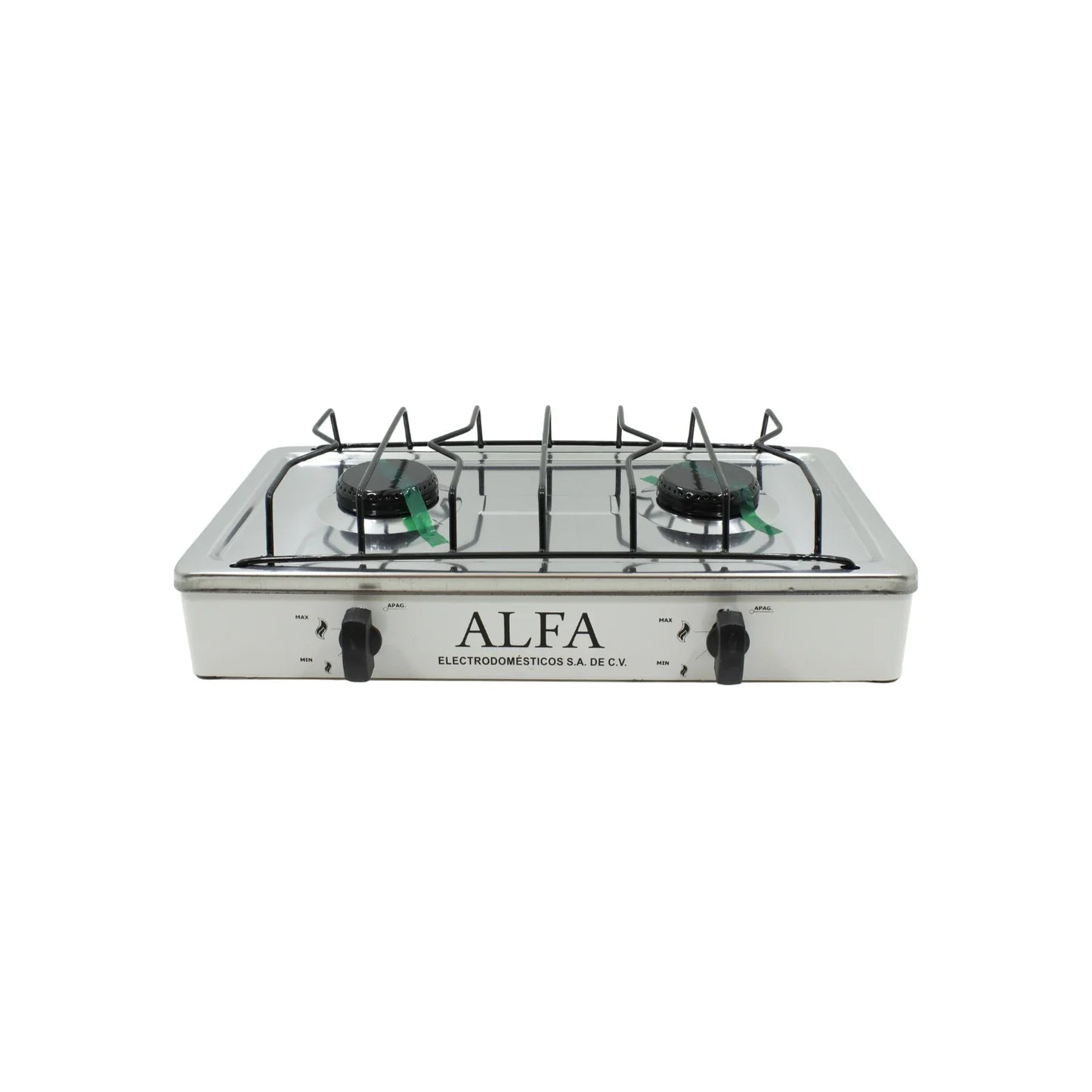 Estufa 2 quemadores cubierta acero inoxidable Alfa 304