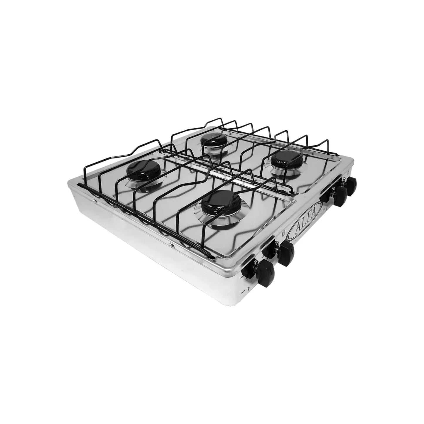 Estufa 4 quemadores completa acero inoxidable Alfa 313