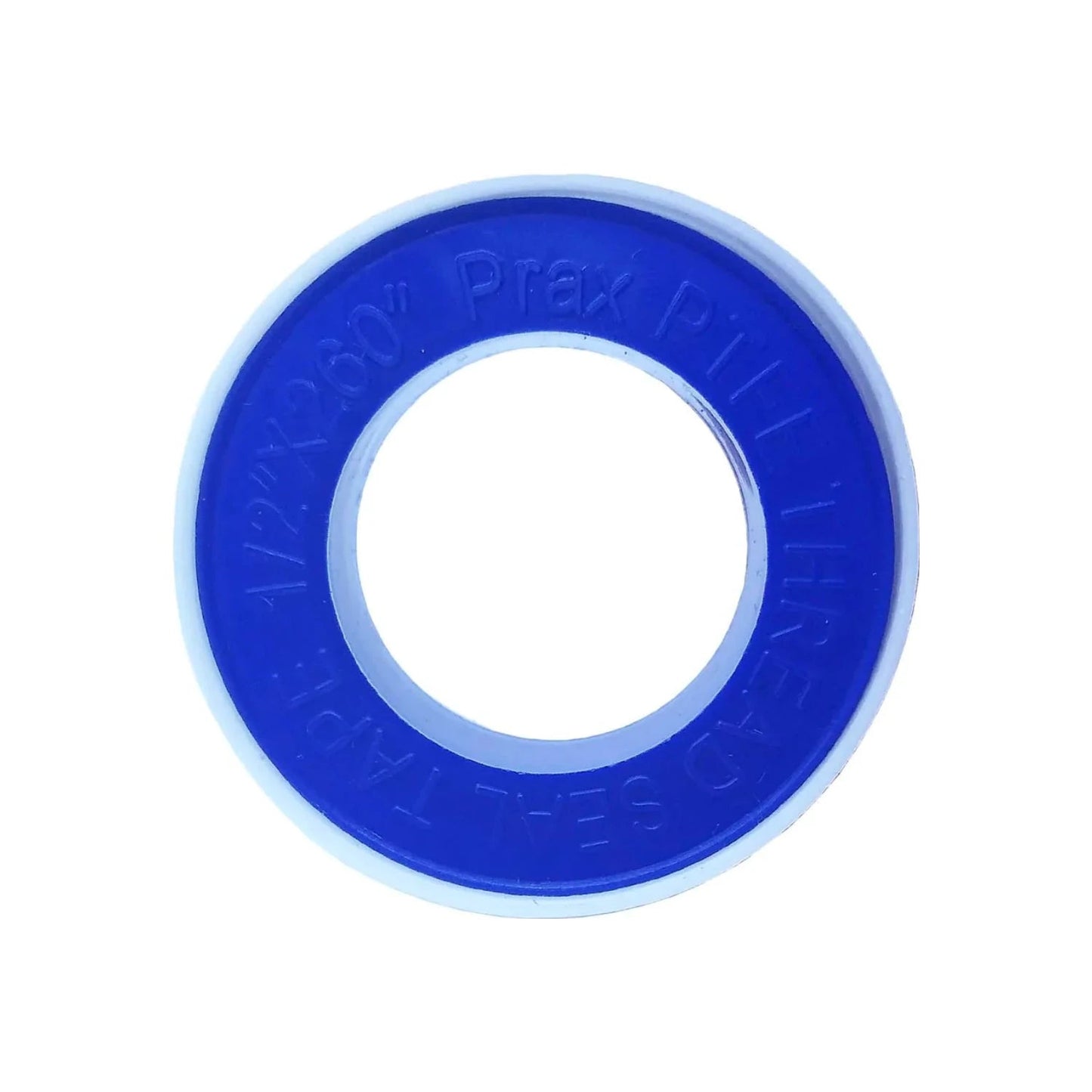 Cinta de teflón Prax azul 1/2" x 6.6m para sellar roscas en fontanería.