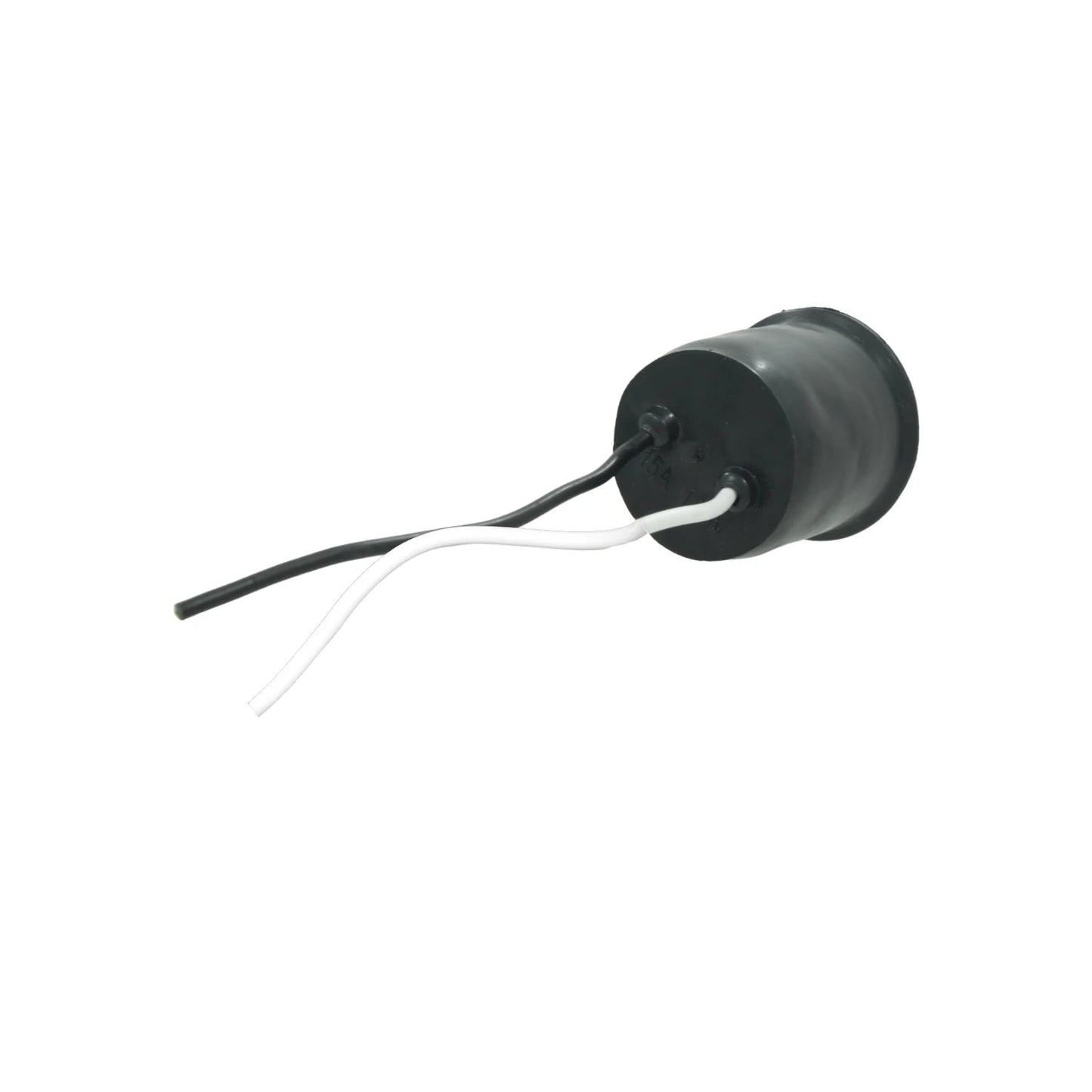 Socket portalámparas eléctrico negro para intemperie con cables blanco y negro
