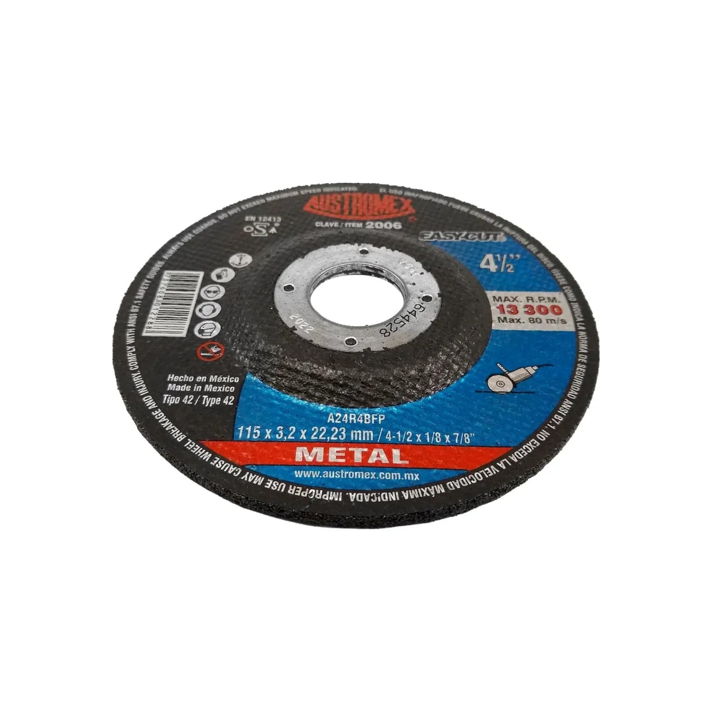 Disco 4 1/2" corte metal Austromex 2006