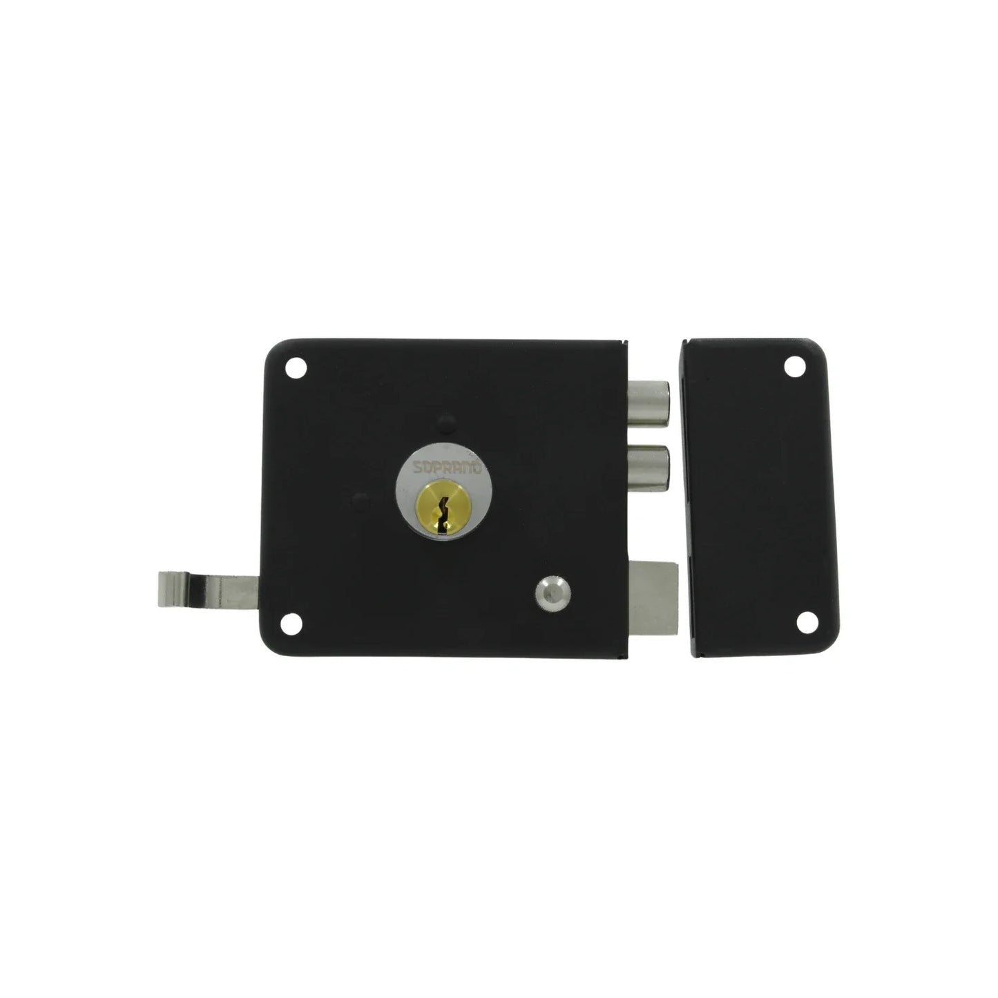 Cerradura/Chapa instafacil dos bulones derecha negra Soprano 9290307
