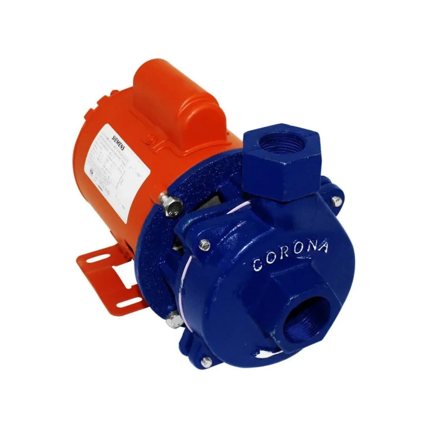 Bomba centrífuga Siemens motor naranja y cuerpo Corona azul para impulsión de agua