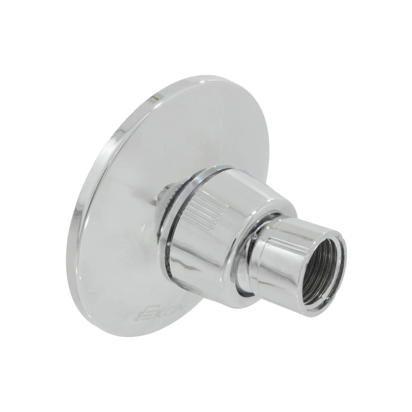 Codo de pared cromado Ekon para conexión de regadera de ducha.