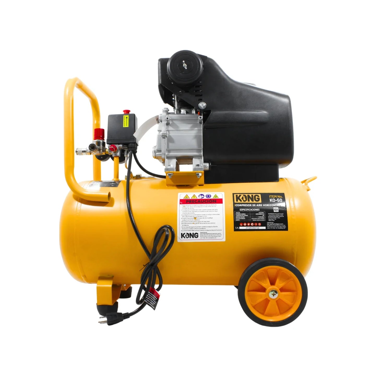 Compresora 3 HP 50 litros con accesorios Kong KO-50