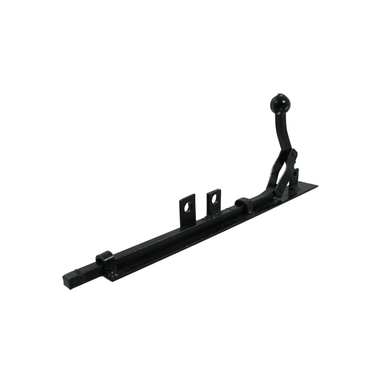 Pasador de piso colonial negro 30 cm, cerrojo metálico para puertas, portones o rejas.