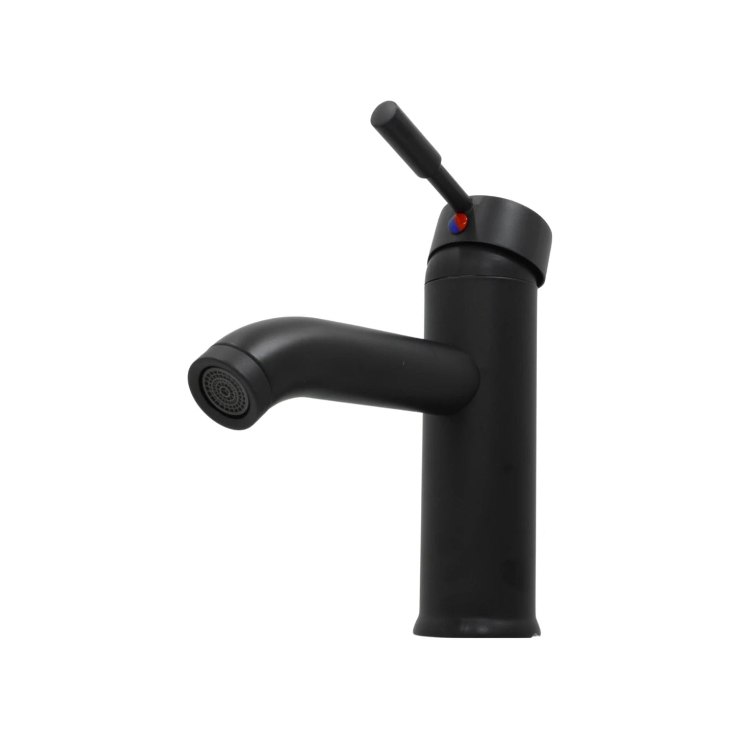 Mezcladora monomando negra para lavabo con maneta tipo palanca, diseño moderno