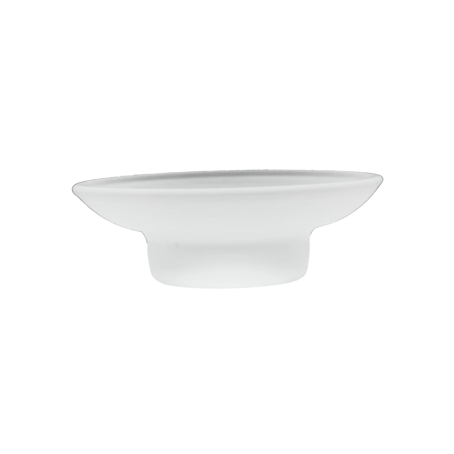 Jabonera blanca minimalista para baño, diseño moderno, aspecto traslúcido y elegante