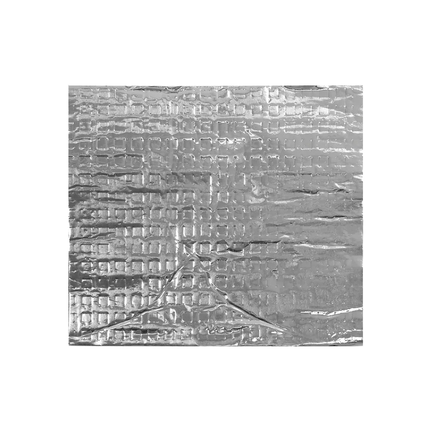 Parche multiusos adhesivo cuadrado plateado de 10x10 cm con textura cuadriculada para reparaciones