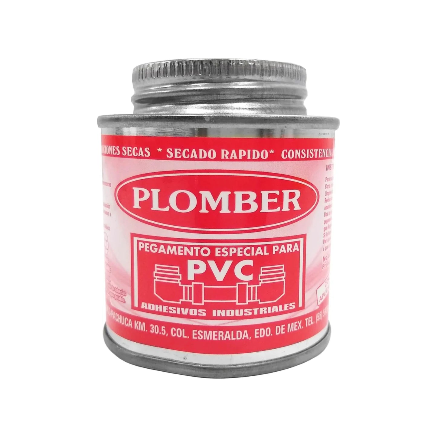 Pegamento para PVC 125 ml rojo Plomber PVC-LAT125