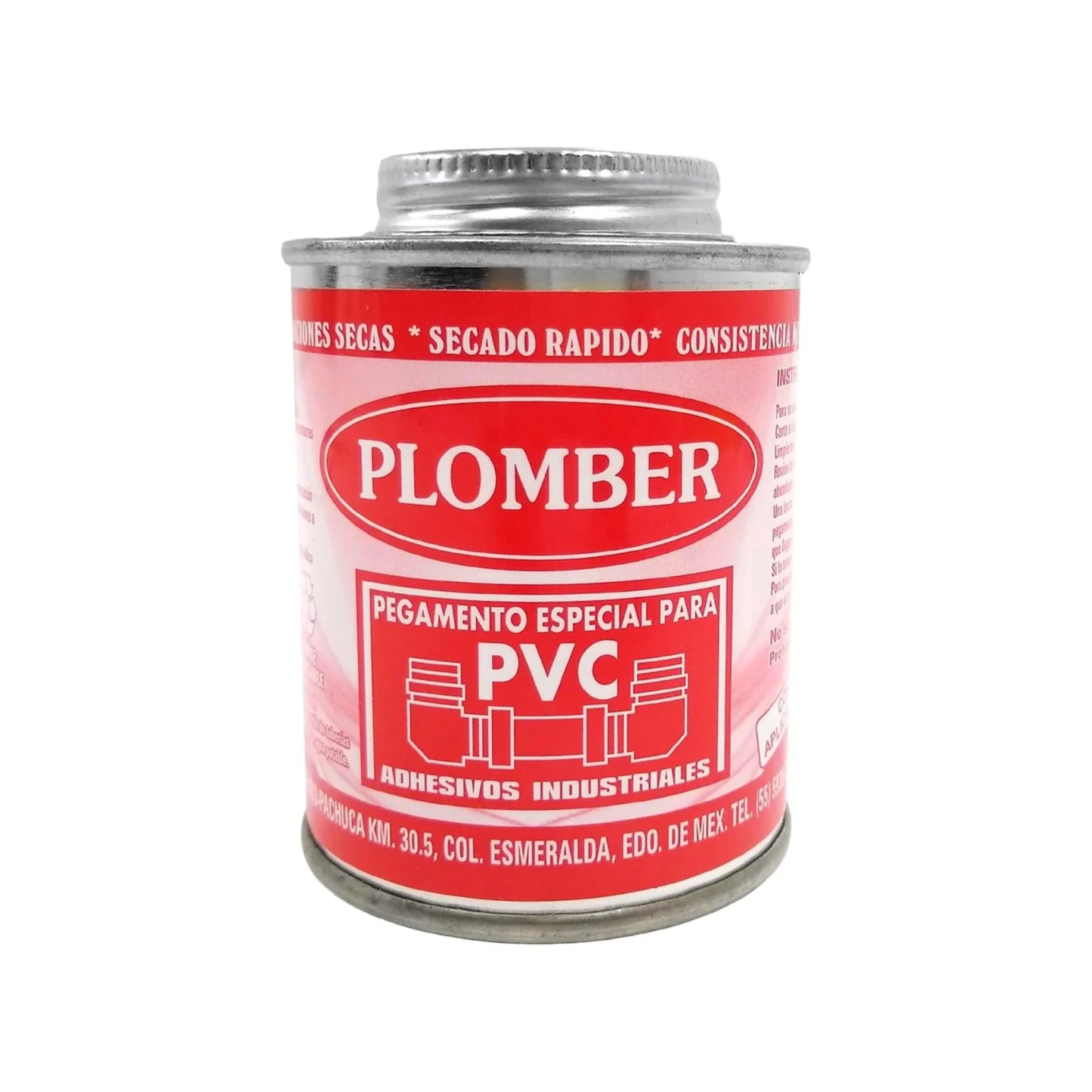 Pegamento para PVC 250 ml rojo Plomber PVC-LAT250