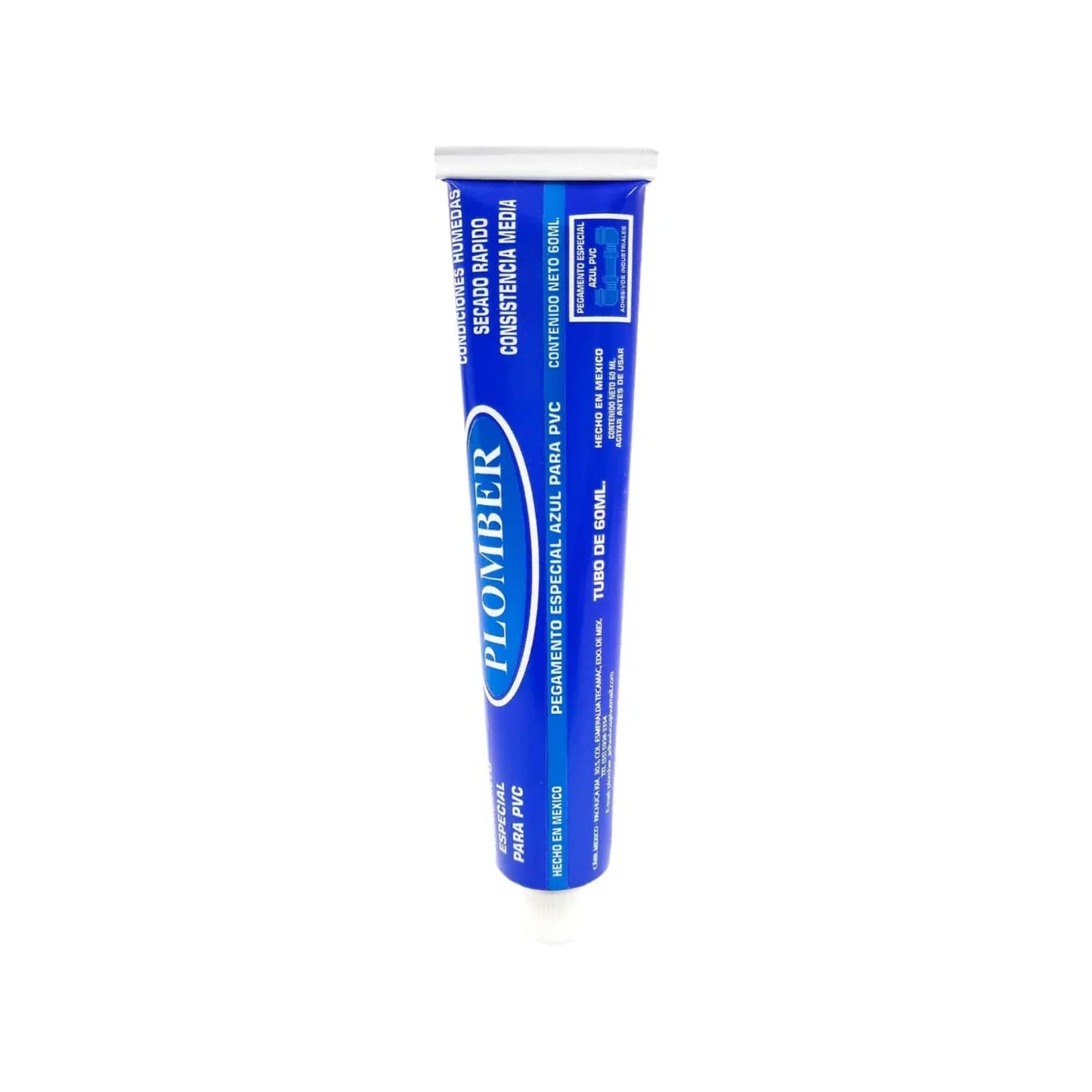 Pegamento para PVC 60 ml azul Plomber AZL-TUB60