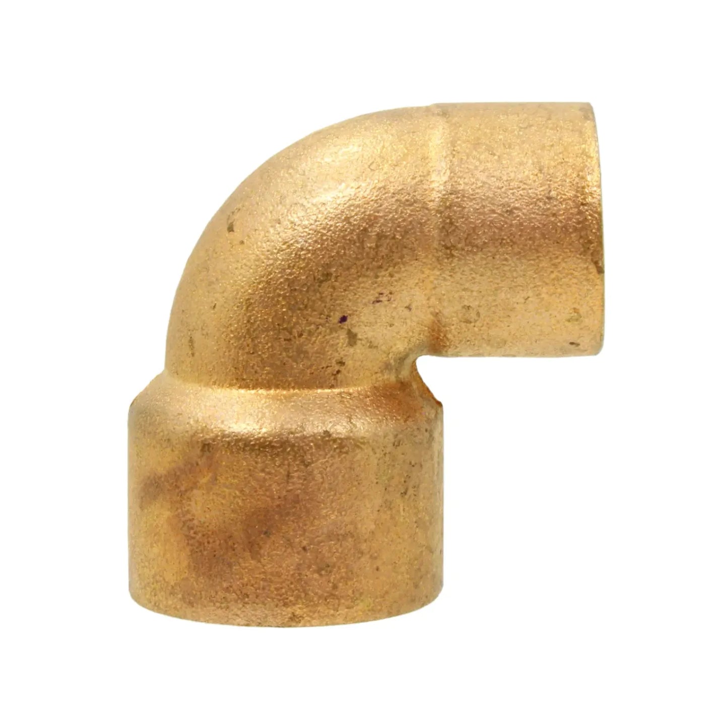 Codo de cobre de 90 grados para tubería soldable, conector de fontanería resistente a la corrosión acabado en bronce natural