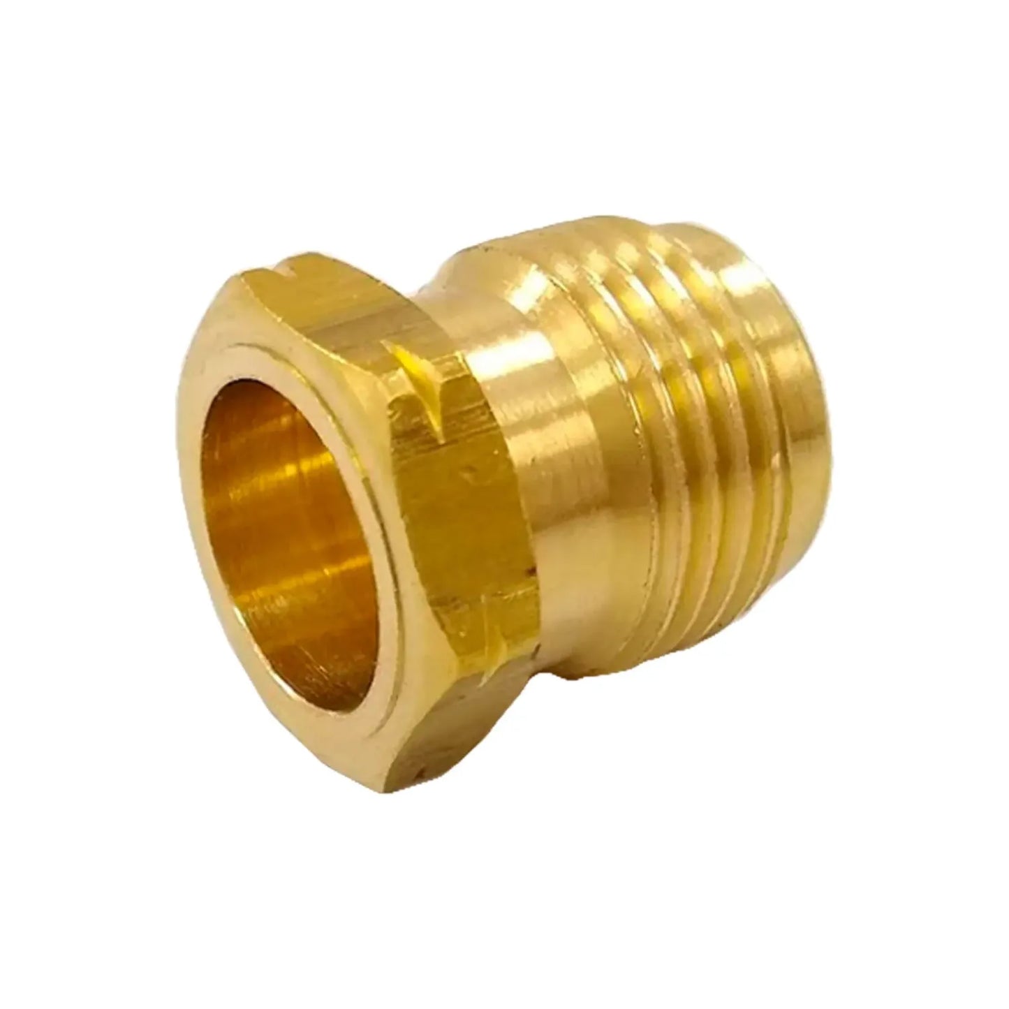 Adaptador de latón para conexión de manguera con rosca macho y cabeza hexagonal para apriete con llave
