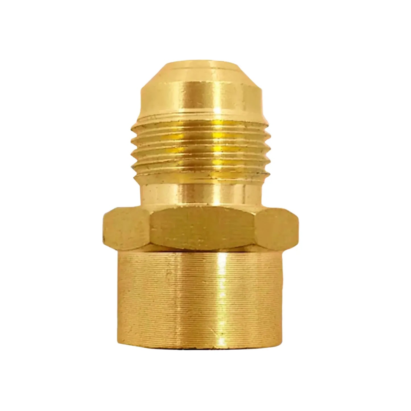 Adaptador de latón para tubería, conector macho Flare de 37 grados con base hexagonal, accesorio roscado para fontanería y gas