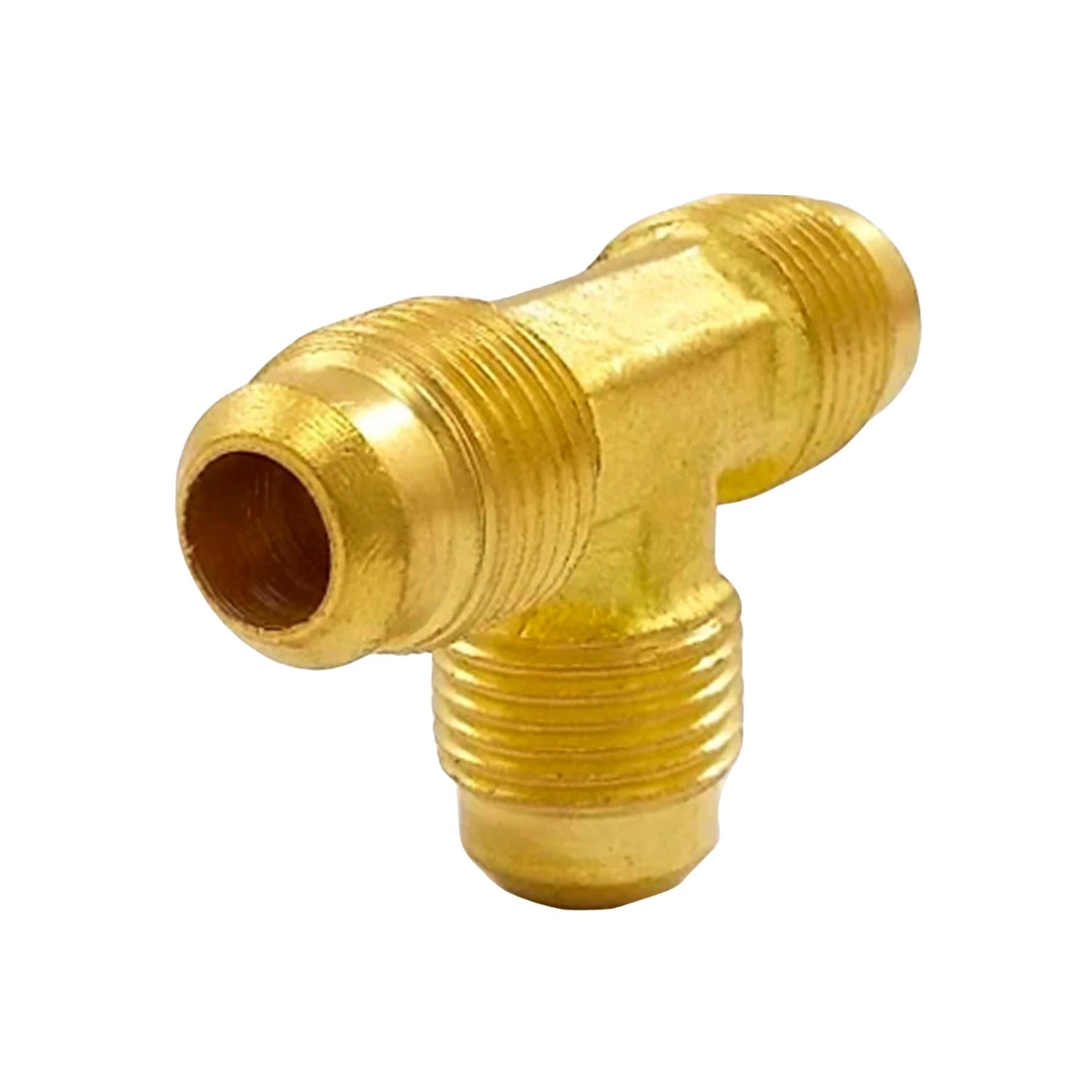 Tee unión para gas 3/8" latonado 10 mm Aleamex AG-TU10