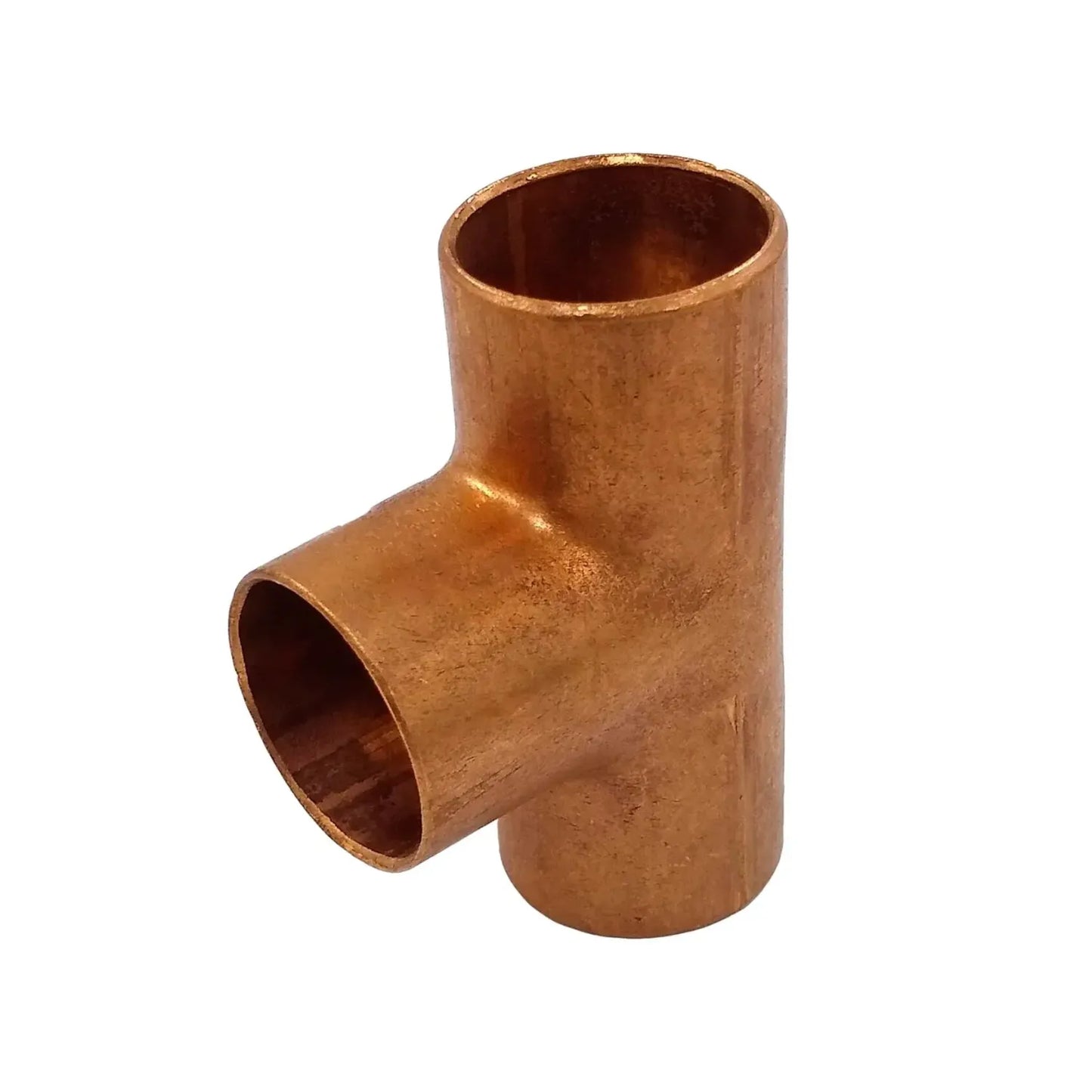Conector T de cobre para tubería soldable, pieza de plomería en forma de T para unir tres tubos de cobre.