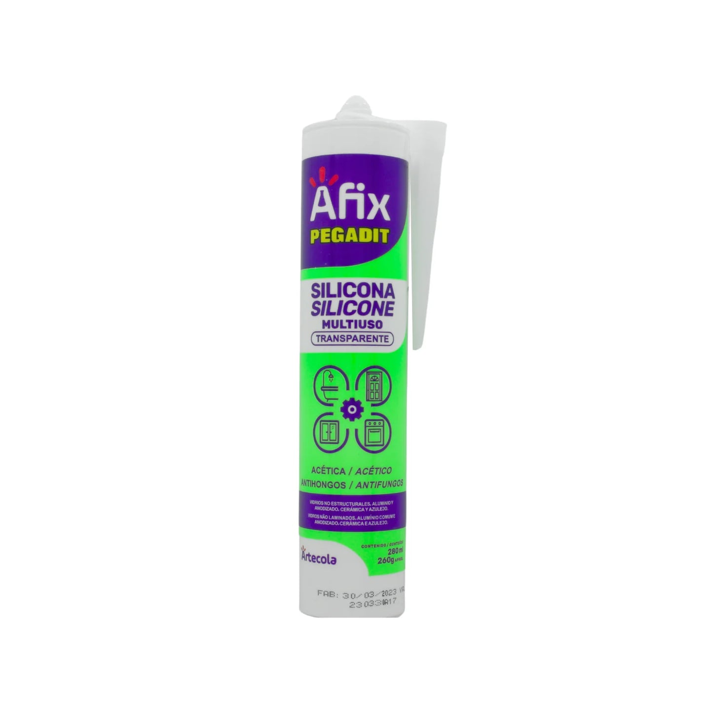 Silicón transparente 280 ml uso general Afix 5800013