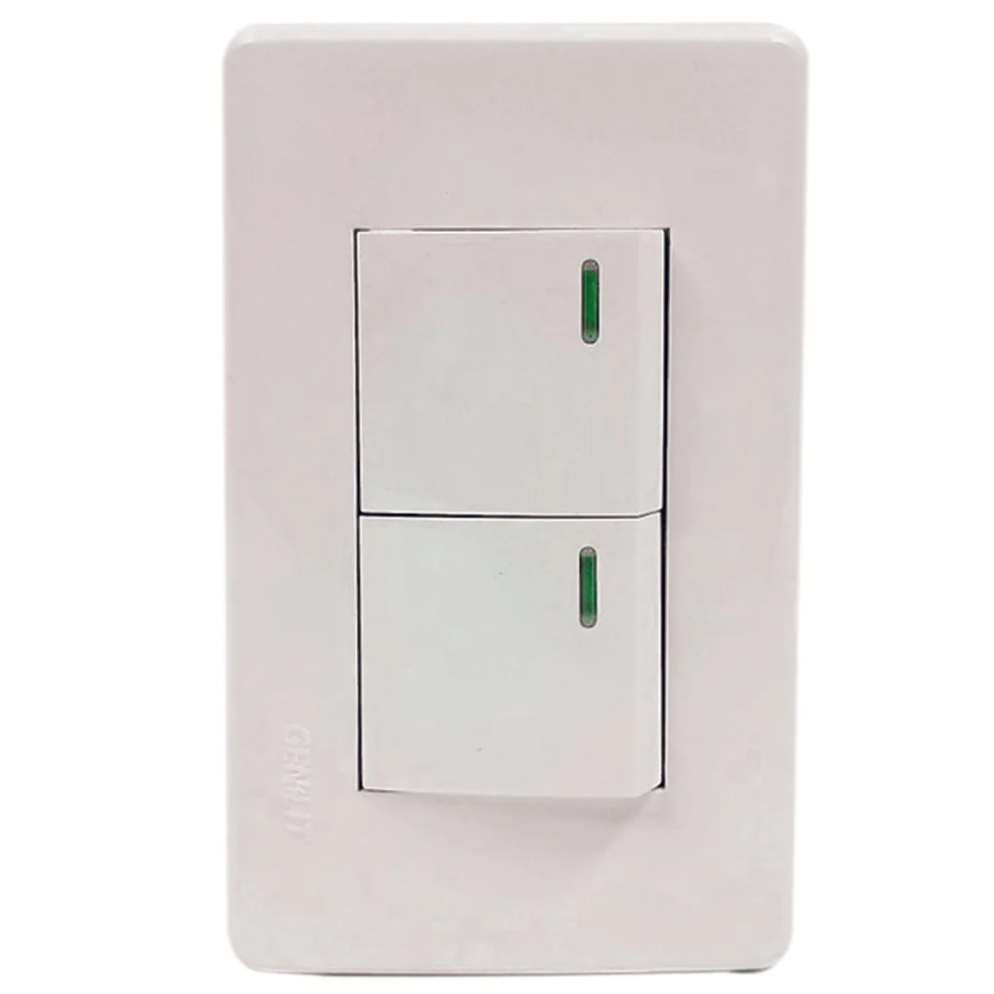Placa 2 apagadores blanca Genlit GL-PK2AB