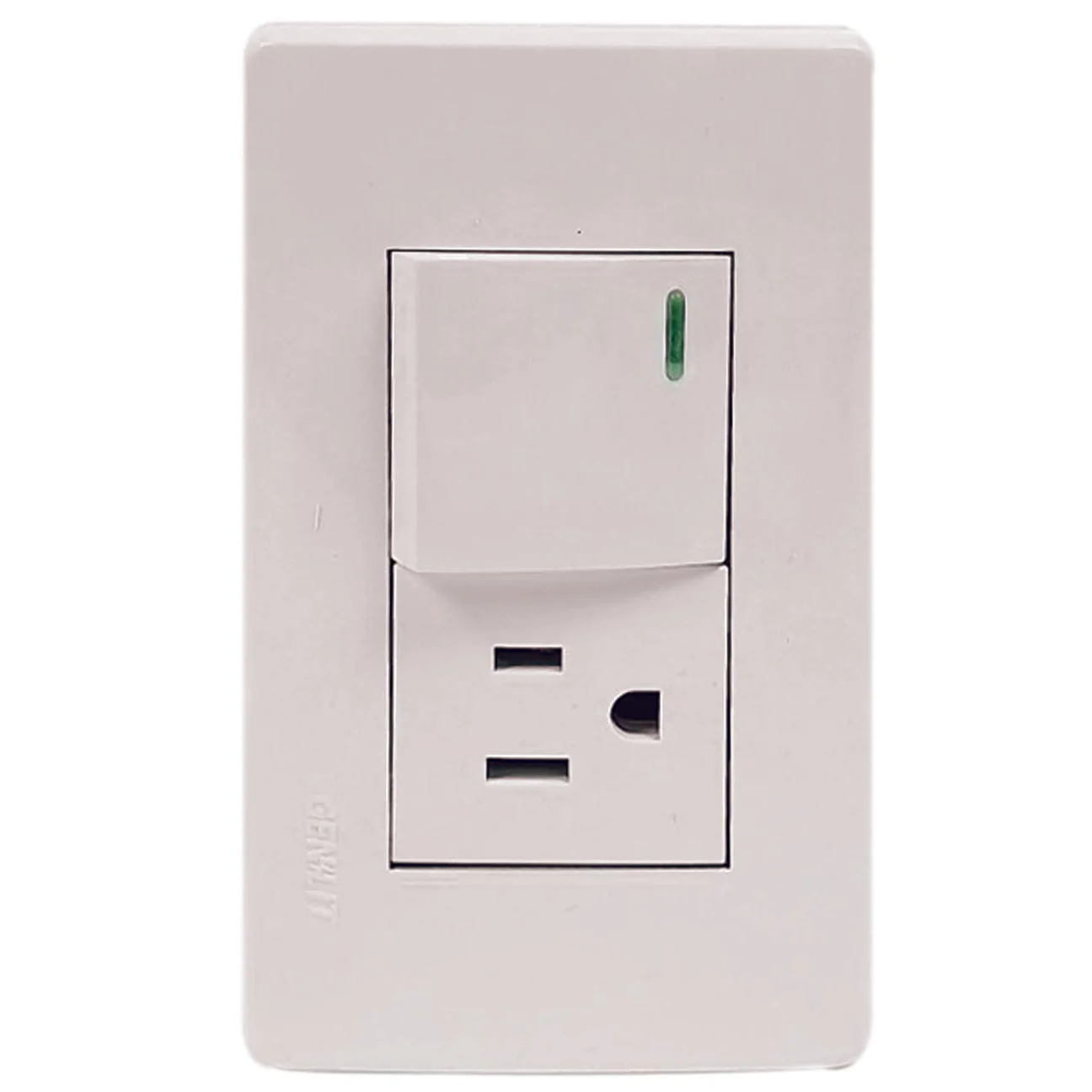 Placa 1 apagador/1 contacto blanca Genlit GL-PKACB