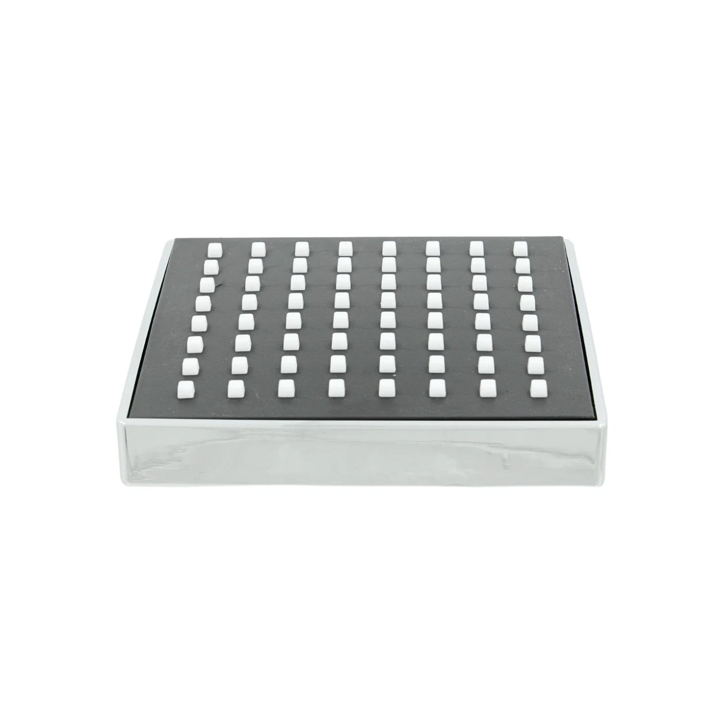 Regadera cuadrada 4" ABS negra cromada Genflux CU320PL4