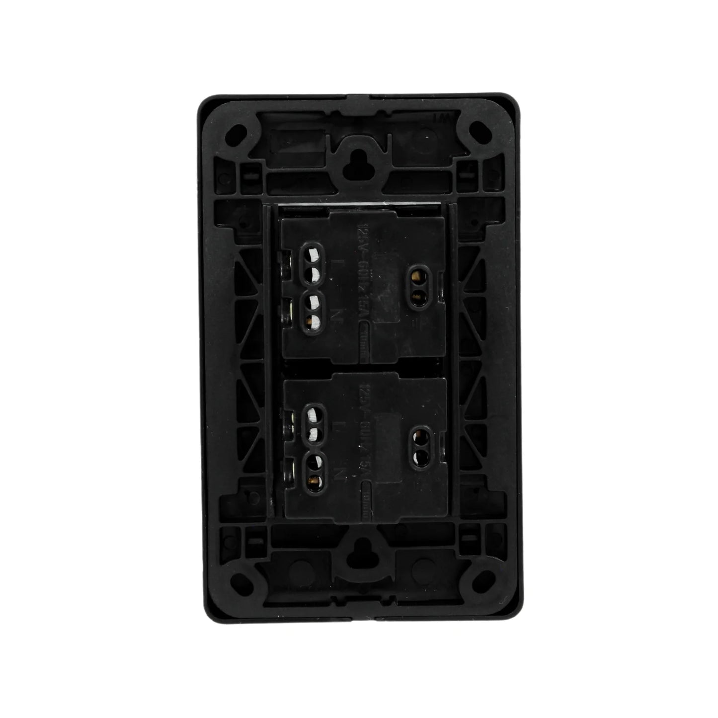 Placa 2 contactos negra Genlit GL-PKBU2C buio