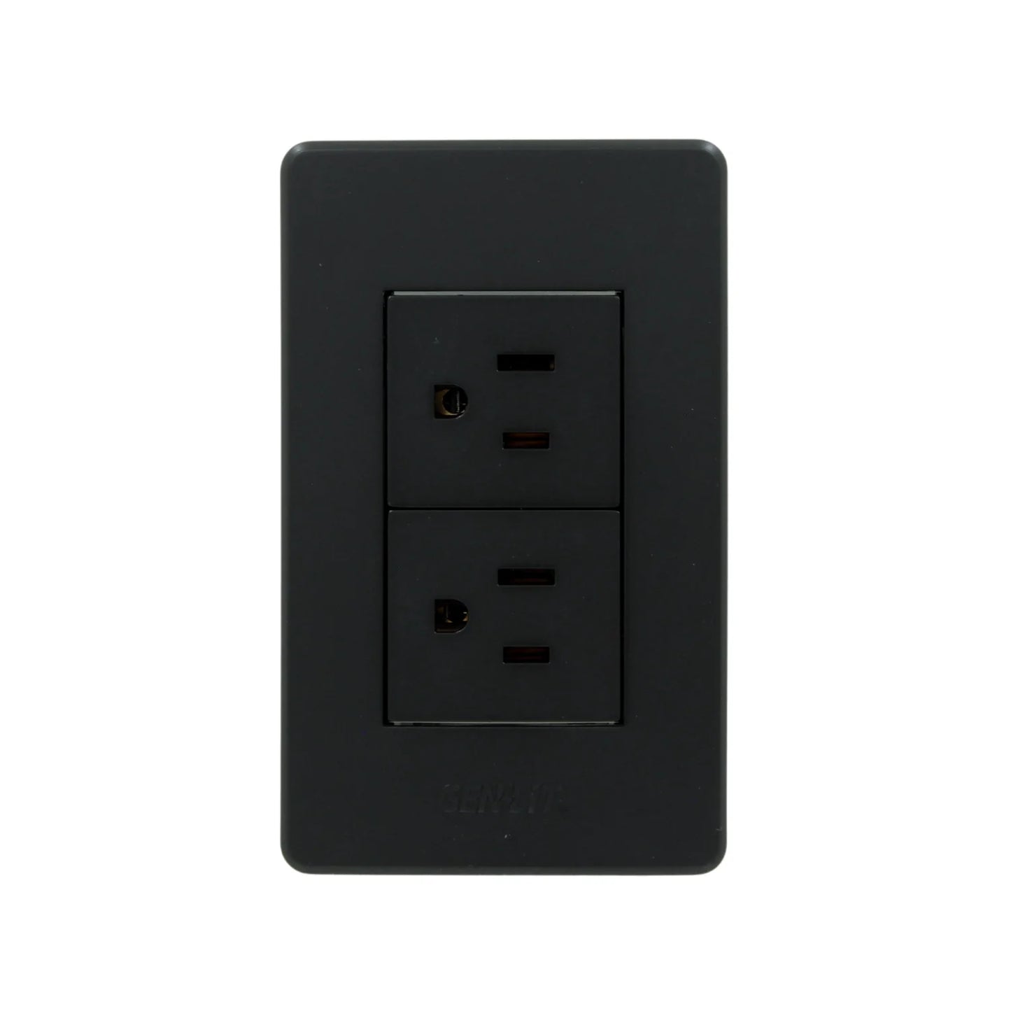 Placa 2 contactos negra Genlit GL-PKBU2C buio