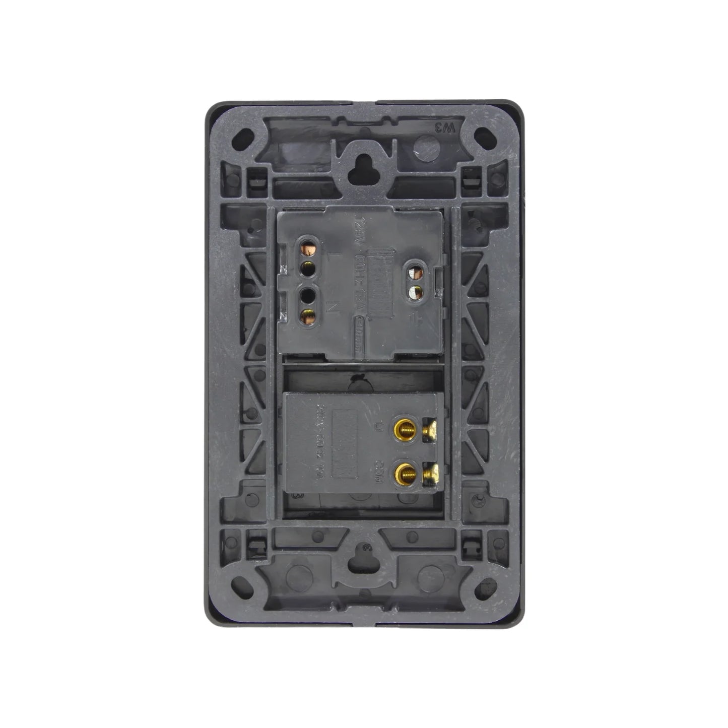 Placa 1 apagador/1 contacto negra Genlit GL- PKBUAC buio