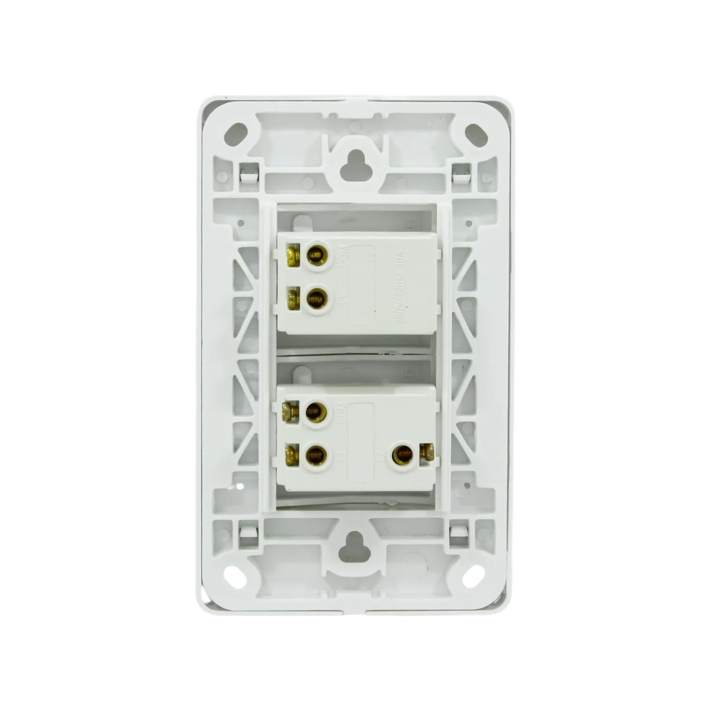 Placa 1 apagador sencillo/1 apagador escalera blanca Genlit GL-PKAEB